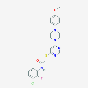 molecular formula C23H23ClFN5O2S B2425969 N-(3-chloro-2-fluorophenyl)-2-({6-[4-(4-methoxyphenyl)piperazin-1-yl]pyrimidin-4-yl}sulfanyl)acetamide CAS No. 1251699-37-2