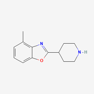 molecular formula C13H16N2O B2425974 4-Methyl-2-piperidin-4-yl-1,3-benzoxazole CAS No. 1071295-97-0