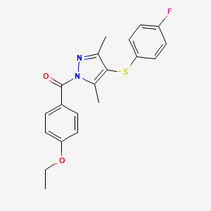(4-Ethoxyphenyl)-[4-(4-fluorophenyl)sulfanyl-3,5-dimethylpyrazol-1-yl]methanone