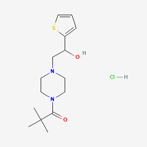 1-(4-(2-Hydroxy-2-(thiophen-2-yl)ethyl)piperazin-1-yl)-2,2-dimethylpropan-1-one hydrochloride
