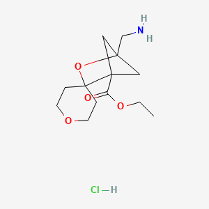 Ethyl 4-(aminomethyl)-3-oxaspiro[bicyclo[2.1.1]hexane-2,4'-oxane]-1-carboxylate hydrochloride