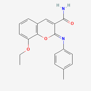 (2Z)-8-ethoxy-2-[(4-methylphenyl)imino]-2H-chromene-3-carboxamide