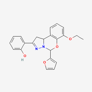 2-(7-ethoxy-5-(furan-2-yl)-5,10b-dihydro-1H-benzo[e]pyrazolo[1,5-c][1,3]oxazin-2-yl)phenol