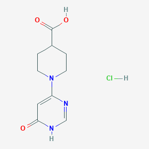 B2426042 1-(6-Oxo-1H-pyrimidin-4-yl)piperidine-4-carboxylic acid;hydrochloride CAS No. 2361645-36-3