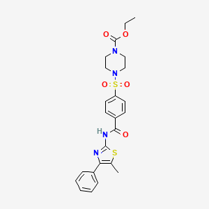 molecular formula C24H26N4O5S2 B2426051 Ethyl 4-((4-((5-methyl-4-phenylthiazol-2-yl)carbamoyl)phenyl)sulfonyl)piperazine-1-carboxylate CAS No. 361174-24-5