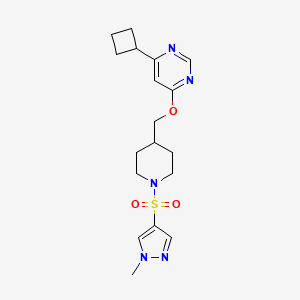 4-cyclobutyl-6-((1-((1-methyl-1H-pyrazol-4-yl)sulfonyl)piperidin-4-yl)methoxy)pyrimidine