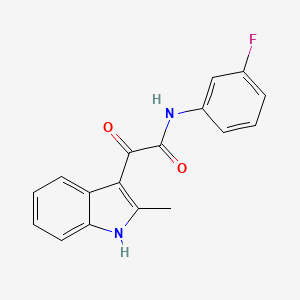 molecular formula C17H13FN2O2 B2426055 N-(3-fluorophenyl)-2-(2-methyl-1H-indol-3-yl)-2-oxoacetamide CAS No. 852369-17-6