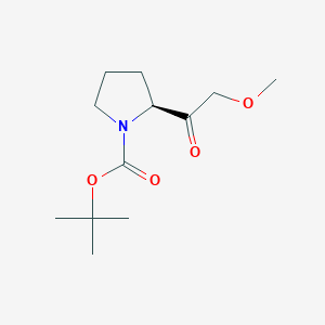 molecular formula C12H21NO4 B2426059 Tert-butyl (2S)-2-(2-methoxyacetyl)pyrrolidine-1-carboxylate CAS No. 2136687-39-1