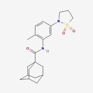 molecular formula C21H28N2O3S B2426061 N-[5-(1,1-dioxo-1lambda6,2-thiazolidin-2-yl)-2-methylphenyl]adamantane-1-carboxamide CAS No. 946338-90-5