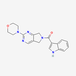 molecular formula C19H19N5O2 B2426068 (1H-indol-3-yl)(2-morpholino-5H-pyrrolo[3,4-d]pyrimidin-6(7H)-yl)methanone CAS No. 2034224-67-2
