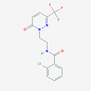 2-Chloro-N-[2-[6-oxo-3-(trifluoromethyl)pyridazin-1-yl]ethyl]benzamide