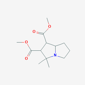 molecular formula C13H21NO4 B2426100 dimethyl 3,3-dimethylhexahydro-1H-pyrrolizine-1,2-dicarboxylate CAS No. 1005095-75-9