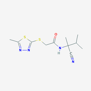 molecular formula C11H16N4OS2 B2426104 N-(2-cyano-3-methylbutan-2-yl)-2-[(5-methyl-1,3,4-thiadiazol-2-yl)sulfanyl]acetamide CAS No. 867302-48-5