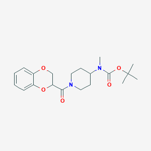 molecular formula C20H28N2O5 B2426181 tert-Butyl (1-(2,3-dihydrobenzo[b][1,4]dioxine-2-carbonyl)piperidin-4-yl)(methyl)carbamate CAS No. 1353966-75-2