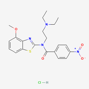 molecular formula C21H25ClN4O4S B2426188 N-(2-(diethylamino)ethyl)-N-(4-methoxybenzo[d]thiazol-2-yl)-4-nitrobenzamide hydrochloride CAS No. 1052535-86-0