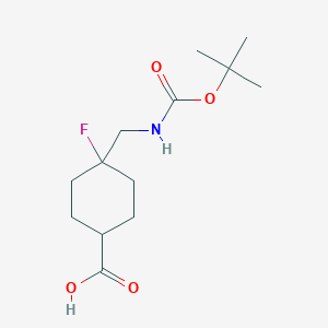 4-Fluoro-4-[[(2-methylpropan-2-yl)oxycarbonylamino]methyl]cyclohexane-1-carboxylic acid