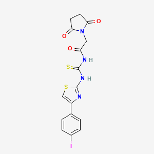 B2426194 2-(2,5-dioxopyrrolidin-1-yl)-N-((4-(4-iodophenyl)thiazol-2-yl)carbamothioyl)acetamide CAS No. 398998-08-8