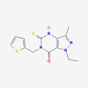 1-ethyl-3-methyl-6-(thiophen-2-ylmethyl)-5-thioxo-1,4,5,6-tetrahydro-7H-pyrazolo[4,3-d]pyrimidin-7-one
