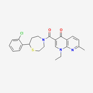 3-(7-(2-chlorophenyl)-1,4-thiazepane-4-carbonyl)-1-ethyl-7-methyl-1,8-naphthyridin-4(1H)-one