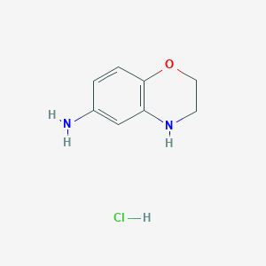 molecular formula C8H11ClN2O B2426206 3,4-dihydro-2H-1,4-benzoxazin-6-amine hydrochloride CAS No. 207596-59-6