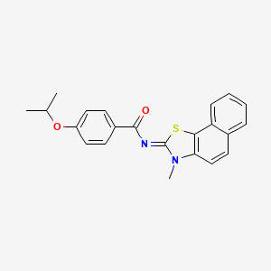molecular formula C22H20N2O2S B2426215 N-[(2E)-3-methyl-2H,3H-naphtho[2,1-d][1,3]thiazol-2-ylidene]-4-(propan-2-yloxy)benzamide CAS No. 477504-62-4