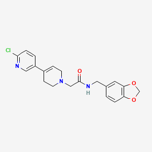 molecular formula C20H20ClN3O3 B2426233 N-(1,3-Benzodioxol-5-ylmethyl)-2-[4-(6-chloropyridin-3-yl)-3,6-dihydro-2H-pyridin-1-yl]acetamide CAS No. 2261172-23-8