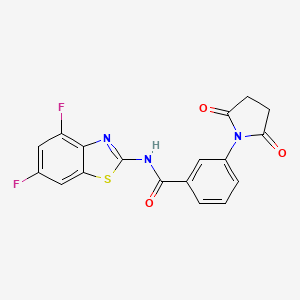 molecular formula C18H11F2N3O3S B2426287 N-(4,6-difluoro-1,3-benzothiazol-2-yl)-3-(2,5-dioxopyrrolidin-1-yl)benzamide CAS No. 897759-78-3