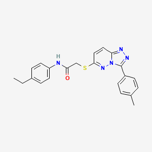 molecular formula C22H21N5OS B2426297 N-(4-ethylphenyl)-2-((3-(p-tolyl)-[1,2,4]triazolo[4,3-b]pyridazin-6-yl)thio)acetamide CAS No. 852375-48-5