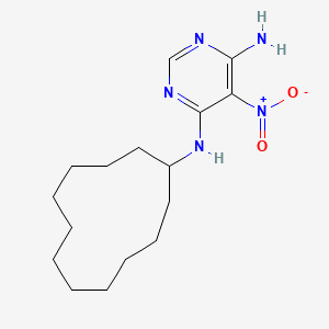 molecular formula C16H27N5O2 B2426321 N4-cyclododecyl-5-nitropyrimidine-4,6-diamine CAS No. 450344-86-2