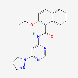 molecular formula C20H17N5O2 B2426325 N-(6-(1H-pyrazol-1-yl)pyrimidin-4-yl)-2-ethoxy-1-naphthamide CAS No. 1428358-84-2