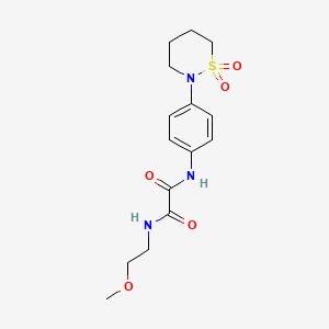 molecular formula C15H21N3O5S B2426328 N1-(4-(1,1-dioxido-1,2-thiazinan-2-yl)phenyl)-N2-(2-methoxyethyl)oxalamide CAS No. 899976-51-3