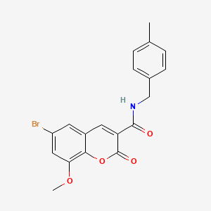molecular formula C19H16BrNO4 B2426342 6-bromo-8-methoxy-N-[(4-methylphenyl)methyl]-2-oxo-2H-chromene-3-carboxamide CAS No. 714262-91-6