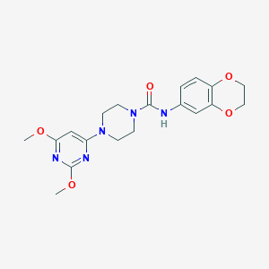molecular formula C19H23N5O5 B2426367 N-(2,3-dihydro-1,4-benzodioxin-6-yl)-4-(2,6-dimethoxypyrimidin-4-yl)piperazine-1-carboxamide CAS No. 1021214-84-5