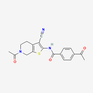 B2426383 4-acetyl-N-(6-acetyl-3-cyano-5,7-dihydro-4H-thieno[2,3-c]pyridin-2-yl)benzamide CAS No. 864858-60-6