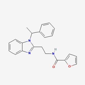 molecular formula C22H21N3O2 B2426385 N-{2-[1-(1-phenylethyl)-1H-1,3-benzodiazol-2-yl]ethyl}furan-2-carboxamide CAS No. 890631-25-1