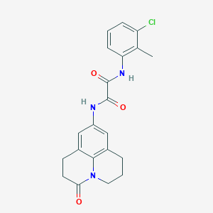 molecular formula C21H20ClN3O3 B2426400 N'-(3-chloro-2-methylphenyl)-N-{2-oxo-1-azatricyclo[7.3.1.0^{5,13}]trideca-5,7,9(13)-trien-7-yl}ethanediamide CAS No. 898464-52-3