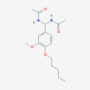 molecular formula C17H26N2O4 B2426410 N-{acetamido[3-methoxy-4-(pentyloxy)phenyl]methyl}acetamide CAS No. 620565-60-8