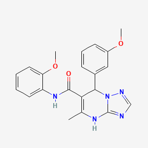 molecular formula C21H21N5O3 B2426416 N-(2-methoxyphenyl)-7-(3-methoxyphenyl)-5-methyl-4H,7H-[1,2,4]triazolo[1,5-a]pyrimidine-6-carboxamide CAS No. 540502-67-8