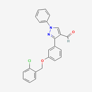 B2426424 3-{3-[(2-Chlorophenyl)methoxy]phenyl}-1-phenylpyrazole-4-carbaldehyde CAS No. 1234692-31-9