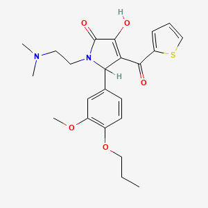 B2426438 1-(2-(dimethylamino)ethyl)-3-hydroxy-5-(3-methoxy-4-propoxyphenyl)-4-(thiophene-2-carbonyl)-1H-pyrrol-2(5H)-one CAS No. 636991-49-6