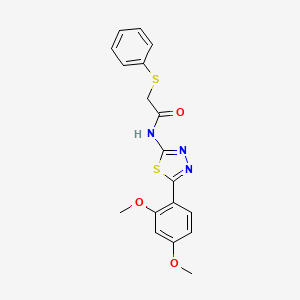 molecular formula C18H17N3O3S2 B2426445 N-(5-(2,4-dimethoxyphenyl)-1,3,4-thiadiazol-2-yl)-2-(phenylthio)acetamide CAS No. 394232-89-4