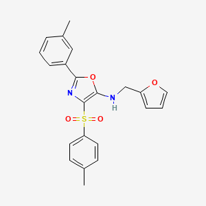 molecular formula C22H20N2O4S B2426559 N-[(furan-2-yl)methyl]-4-(4-methylbenzenesulfonyl)-2-(3-methylphenyl)-1,3-oxazol-5-amine CAS No. 862738-63-4