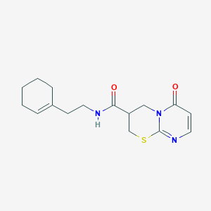molecular formula C16H21N3O2S B2426564 N-(2-(cyclohex-1-en-1-yl)ethyl)-6-oxo-2,3,4,6-tetrahydropyrimido[2,1-b][1,3]thiazine-3-carboxamide CAS No. 1396862-18-2