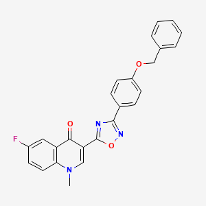 molecular formula C25H18FN3O3 B2426576 3-{3-[4-(benzyloxy)phenyl]-1,2,4-oxadiazol-5-yl}-6-fluoro-1-methyl-1,4-dihydroquinolin-4-one CAS No. 1358344-41-8