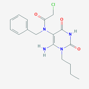 molecular formula C17H21ClN4O3 B2426578 N-(6-amino-1-butyl-2,4-dioxo-1,2,3,4-tetrahydropyrimidin-5-yl)-N-benzyl-2-chloroacetamide CAS No. 923762-54-3