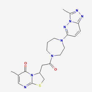 molecular formula C20H24N8O2S B2426595 6-methyl-3-[2-(4-{3-methyl-[1,2,4]triazolo[4,3-b]pyridazin-6-yl}-1,4-diazepan-1-yl)-2-oxoethyl]-2H,3H,5H-[1,3]thiazolo[3,2-a]pyrimidin-5-one CAS No. 2320464-64-8
