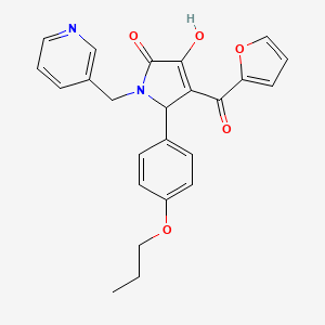B2426597 4-(furan-2-carbonyl)-3-hydroxy-5-(4-propoxyphenyl)-1-(pyridin-3-ylmethyl)-1H-pyrrol-2(5H)-one CAS No. 636991-73-6