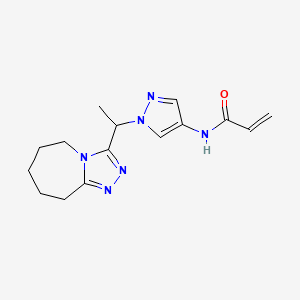 molecular formula C15H20N6O B2426601 N-[1-[1-(6,7,8,9-Tetrahydro-5H-[1,2,4]triazolo[4,3-a]azepin-3-yl)ethyl]pyrazol-4-yl]prop-2-enamide CAS No. 2305528-44-1