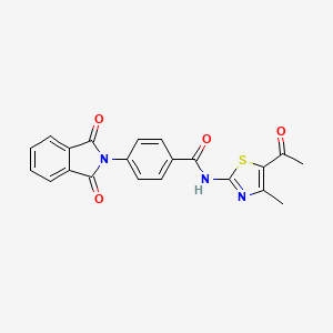 molecular formula C21H15N3O4S B2426642 N-(5-acetyl-4-methylthiazol-2-yl)-4-(1,3-dioxoisoindolin-2-yl)benzamide CAS No. 900716-39-4