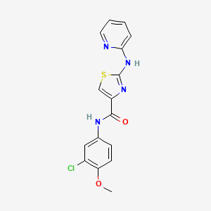 molecular formula C16H13ClN4O2S B2426713 N-(3-chloro-4-methoxyphenyl)-2-(pyridin-2-ylamino)thiazole-4-carboxamide CAS No. 1286714-89-3